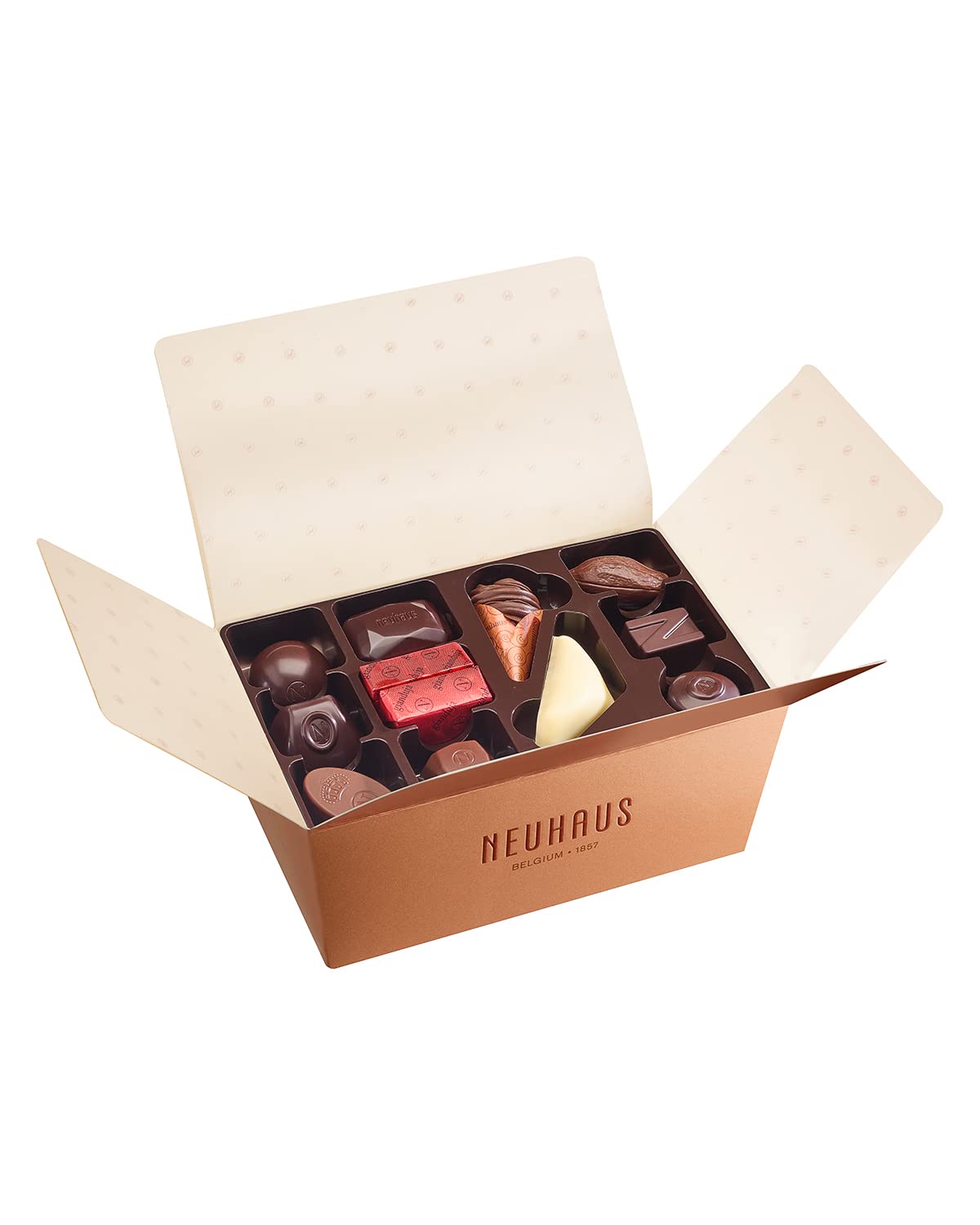 Neuhaus Belgian Chocolate Classic Ballotin 1 lb Assorted Chocolates - 38 Pieces Assorted Milk, White & Dark Chocolate Pralines - Gift Box