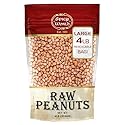 Spicy World Peanuts Raw Whole With Skin 4 LB Jumbo Bag (64oz) | Uncooked, Unsalted, All Natural, USA Grown Red Skin Spanish Grade