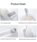 Qidiwin Mini Broom and Dustpan, Home Kitchen Sweeping for Kids(White+Gray)