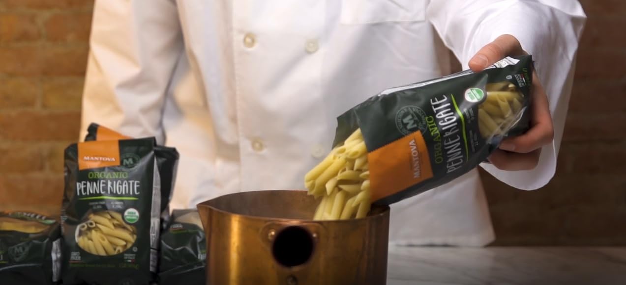 Organic Italian Penne Pasta - Pack of 6 | Authentic Durum Wheat Pasta, Non-GMO & Bronze-Cut for Superior Sauce Absorption | Traditional Artisan, Made