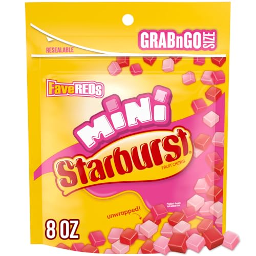 Starburst, Minis FaveRed Mothers Day Candy, Grab N Go Gift for Mom, Resealable Candy, 8 Ounce