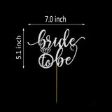 AMINJIE Bride to Be Cake Topper for Bridal Shower / Wedding Shower / Engagement / Bachelorette / Hen Party Decorations, Double Sided Silver Glitter