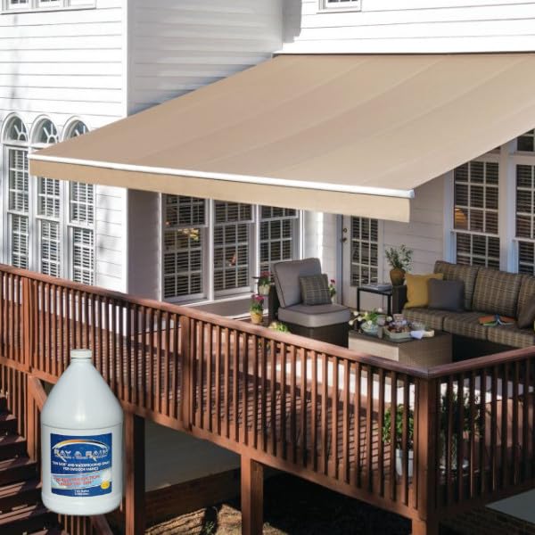 Ray & Rain Repellant® Waterproofing + Outdoor Anti-Fading Fabric Protection Spray | Awnings | Bags | Boat Covers | Flags | Tents | Umbrellas (Gallon)