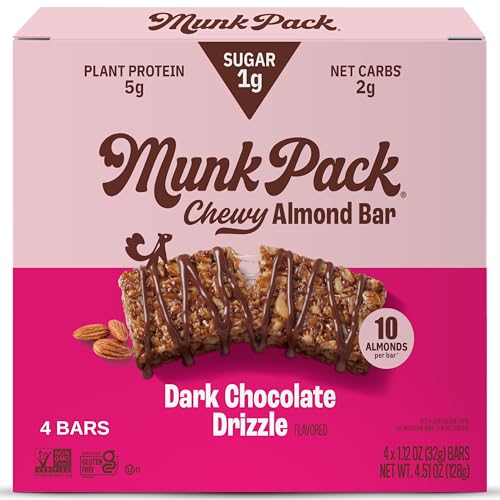 Munk Pack Keto Granola Bar Dark Chocolate Cocoa, 1.12 Oz, 4 Ct