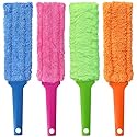 4 Pack 15 inch Reuseable Microfiber Feather Duster, Blind Duster, Gap Duster, Removable and Washable Head, Cleaning Tool for Window, Blind, Car, Wall