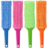 4 Pack 15 inch Reuseable Microfiber Feather Duster, Blind Duster, Gap Duster, Removable and Washable Head, Cleaning Tool for Window, Blind, Car, Wall