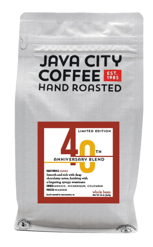 Java City 40th Anniversary Blend Dark Roast Ground Coffee, 12 oz | Smooth & Rich Flavor