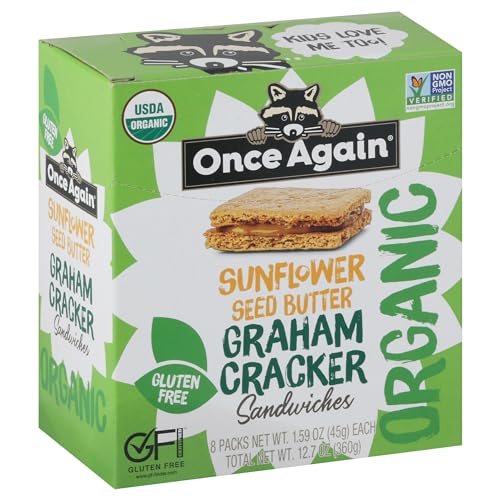 Once Again Organic Sunflower Seed Butter Graham Cracker Sandwich 8 Pack, 1.59 OZ