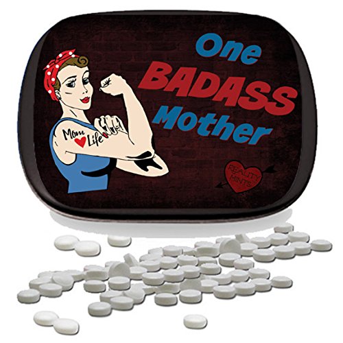 Gears Out Badass Mother Mints Cool Encouragement for Moms Friends Fun Easter Gifts Stocking Stuffers for Women Chocolate Breath Mints Valentine’s Day