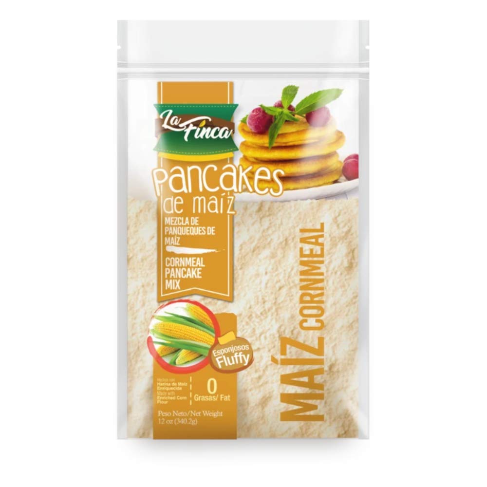 La Finca Pancakes De Maíz, Cornmeal Pancake Mix, 12 Ounce Resealable Pouch