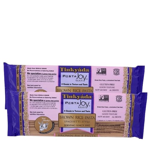 Pasta Brown Rice Spaghetti 16 oz - Pack of 2 - Noodles for Salad and Pantry Staples - Spaghetti Alternative to Egg and Penne