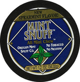 Oregon Mint Snuff Co. Mint Snuff Spearmint Chew. Pack of 5, 1.2oz Tins