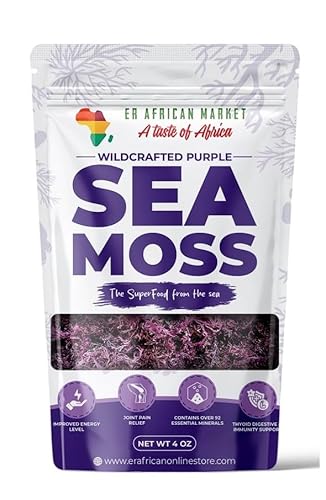 Purple Irish Sea Moss | Organic Irish Moss Raw | Wildcrafted & Sun-Dried from St. Lucia | 100% Natural | High in Nutrients & Minerals | Makes 50oz+