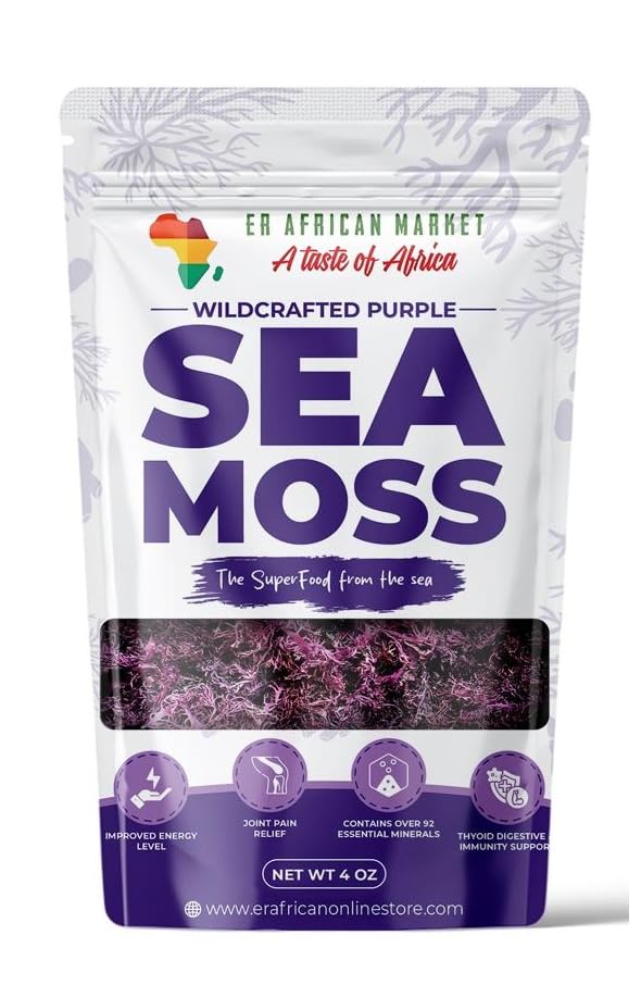 Purple Irish Sea Moss | Organic Irish Moss Raw | Wildcrafted & Sun-Dried from St. Lucia | 100% Natural | High in Nutrients & Minerals | Makes 50oz+