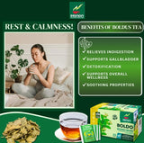 Hanan Boldus Herbal Tea 25 Teabags of Boldo Leaves and Herbs Dried Peumus Boldus Plant Leaf From Peru