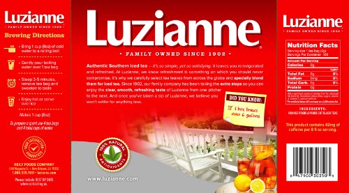 Luzianne Iced Tea Bags, Unsweetened, 400 Tea Bags (4 Boxes of 100 Count Pack), Specially Blended for Iced Tea, Clear & Refreshing Home Brewed Summer