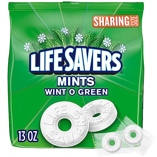 Life Savers, Wint-O-Green Summer Candy Individually Wrapped Hard Mints, Sharing Size, 13 Ounce