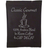 Classic Gourmet DeCaf 4 Cup Coffee Filterpack for Hotels and Motels- Case of 200