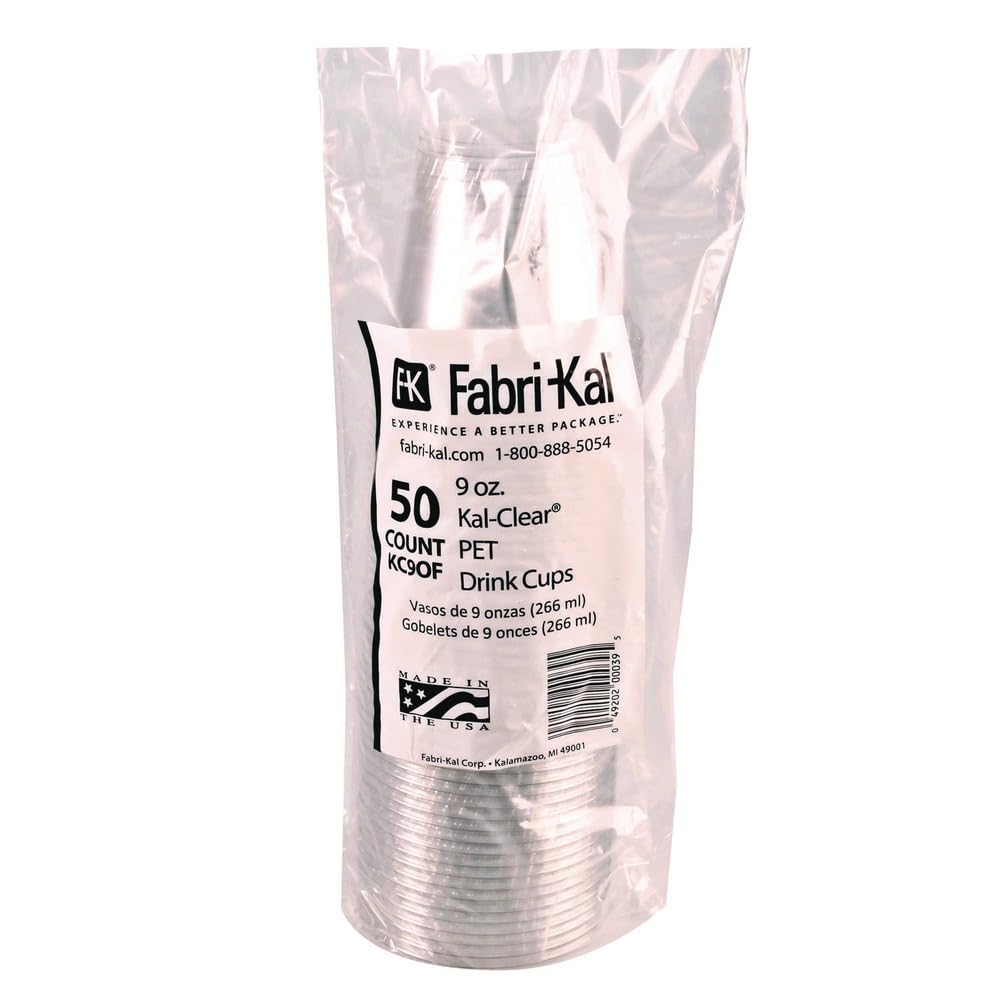 Fabrikal KC9OF 9 oz. Clear Squat PET Plastic Cup - 1000 per Case