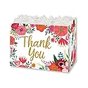 Pack of 6, Thank You Flowers Basket Box, Small 6.75x4x5" for Celebration, Party, Holiday, Birthday and Events, Made in USA