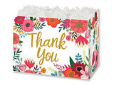 Pack of 6, Thank You Flowers Basket Box, Small 6.75x4x5" for Celebration, Party, Holiday, Birthday and Events, Made in USA