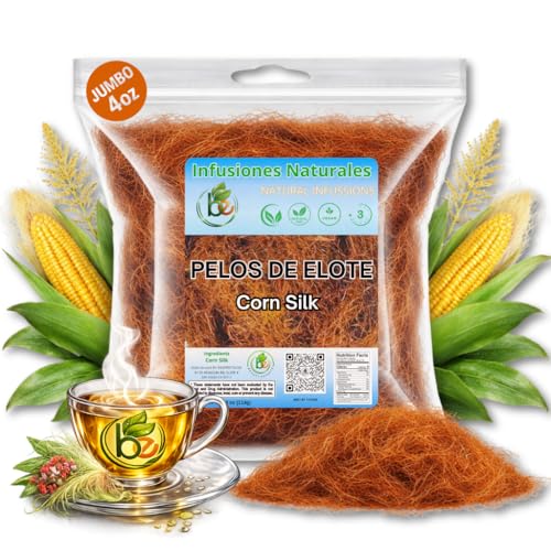 Barbas de Elote Herbal Tea (Cornsilk Tea) - 4 oz Loose Leaf - 100% All-Natural, Wildcrafted, Non-GMO, Gluten-Free - Authentic Mexican Herbal Tea