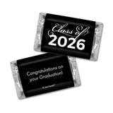 124 Pcs Black Graduation Class of 2026 Candy - Black Wrapped Miniatures and Silver Kisses For Party Favors, Goodie Bags, Dessert Tables And More (1.52