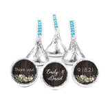 3 lb Wedding Candy Favors (Approx 300 Kisses) DIY Personalized Kisses - Rustic (Free Cold Pack)