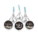 3 lb Wedding Candy Favors (Approx 300 Kisses) DIY Personalized Kisses - Rustic (Free Cold Pack)