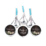 3 lb Wedding Candy Favors (Approx 300 Kisses) DIY Personalized Kisses - Rustic (Free Cold Pack)
