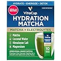 VitaCup Hydration Matcha Instant Packets, for Natural Energy and Detox, w/Electrolytes, Ceremonial Grade Organic Matcha, Coconut Water, Pink Himalayan
