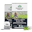 Organic India Purely Assam Black Tea - Caffeinated Herbal Tea Bags with Natural Assam Leaves, Enjoy with Milk & Sweetener, USDA Organic, Non-GMO