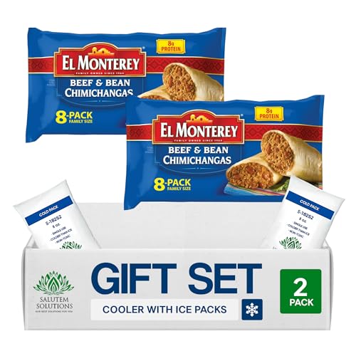Salutem Vita - Beef & Bean Chimichangas, Frozen Mexican Food Gift Set - Pack of 2