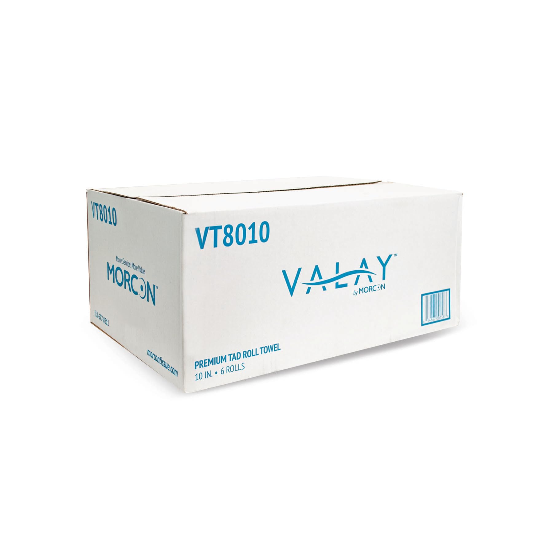 Valay by Morcon VT8010 Valay Premium TAD Hardwound Roll Towels, 1-Ply, 10in. x 700 ft., White, 6 Count