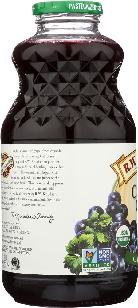 R.W. KNUDSEN, Juice, Og2, Concord Grape, Pack of 6, Size 32 FZ, (Gluten Free GMO Free 95%+ Organic)