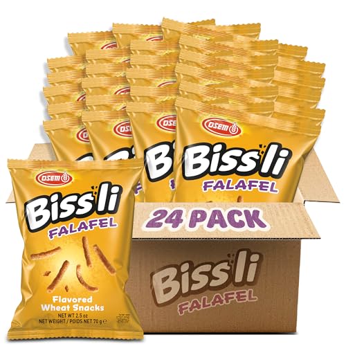 Bissli Falafel Flavored Crunchy Wheat Snack Perfect Lunch Snack for Kids & Adults 2.5oz Bag (Pack of 24)