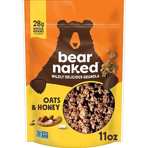 Bear Naked Granola Cereal, Whole Grain Granola, Breakfast Snacks, Oats and Honey, 11oz Bag (1 Bag)