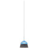 Amazon Basics Dustpan Broom Set with Adjustable Long Handle, Easy to Assemble, Blue and White