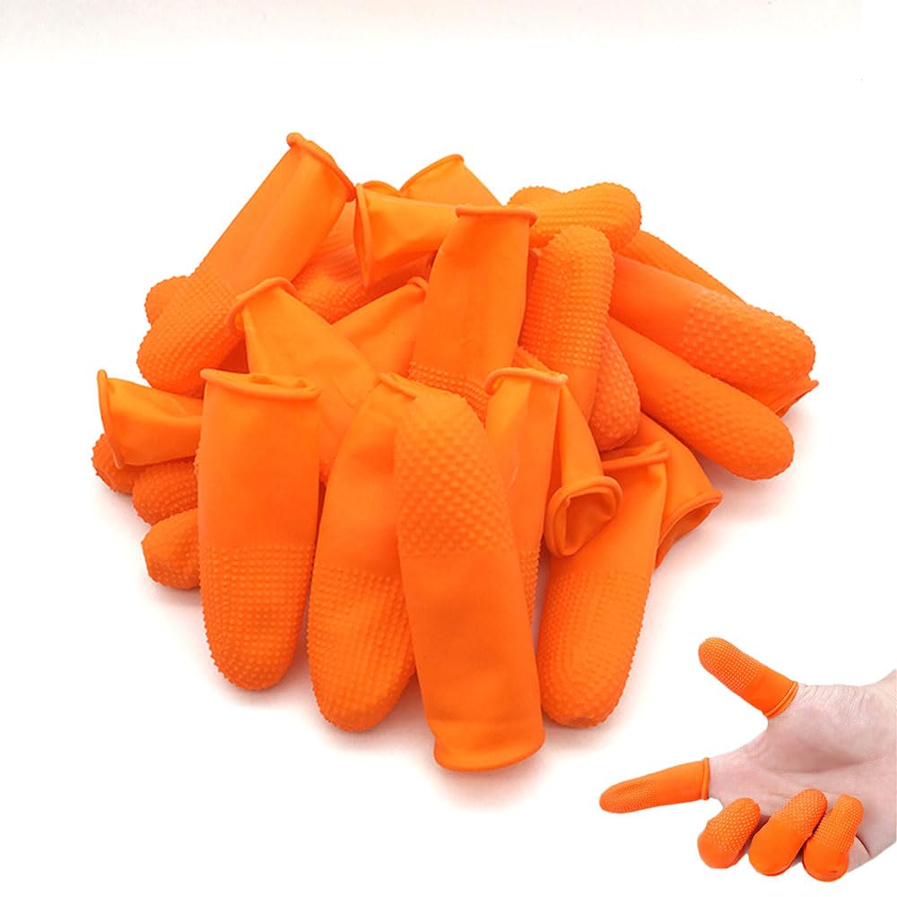 JuxLux 50 Pack Jewelry Making Finger Cots Reusable Finger Cot Anti-Static Finger Glove Protector Non-Slip Jewelry Polisher Finger Protective Cover