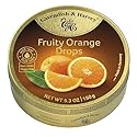 Cavendish & Harvey | Fruity Orange Hard Candy Drops | 5.3 Ounce Tin