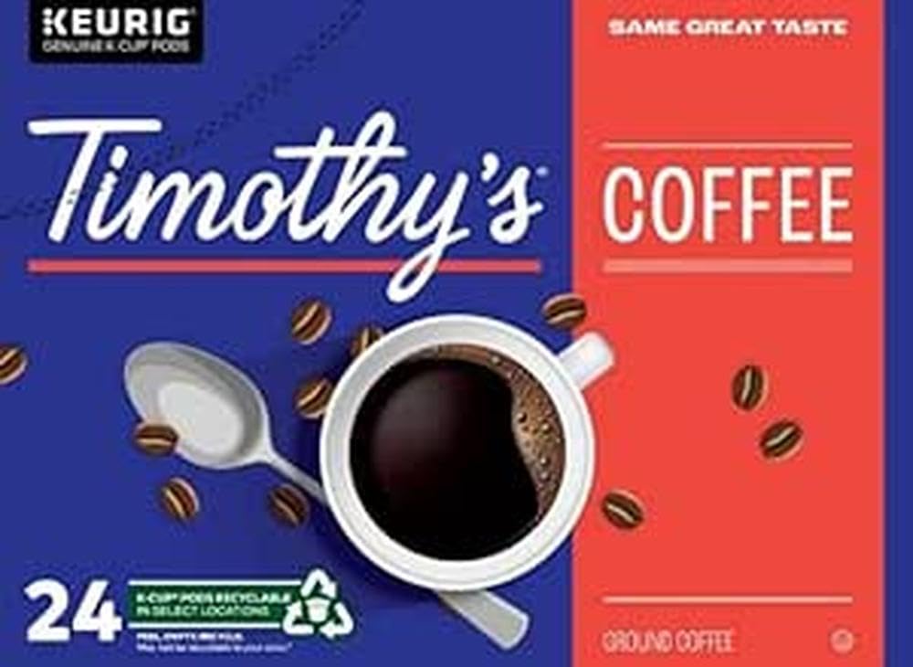 Timothy's World Coffee, French Vanilla, K-Cup Portion Pack for Keurig K-Cup Brewers, 24-Count (Pack of 2)
