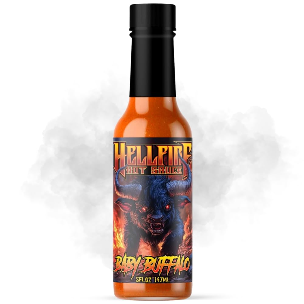 World's Best Buffalo Sauce! Winner of the 2025 Golden Chile Award! Hellfire's Baby Buffalo Hot Sauce- Mild Spicy Wing Sauce, Made with Real Butter