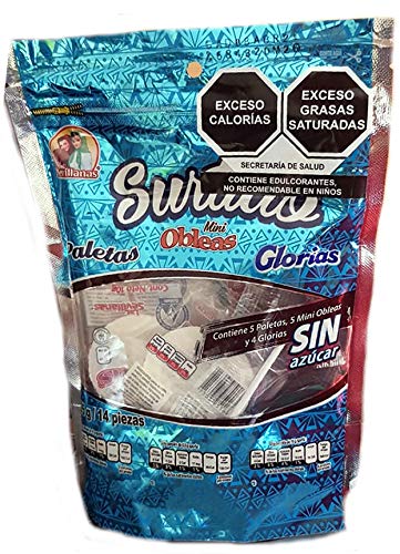 Las Sevillanas SUGAR FREE candy Assortment (Glorias- Mini Obleas- Lollipops) 14 pieces pack