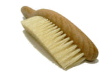Valentino Garemi Hat Cleaning Brush - Genuine Boar Hair Bristles - Curved Wooden Handle - Removes Dust & Stains - Made in Germany (White Bristles)