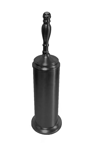 Splash Home Buena Stainless Steel Toilet Brush with Holder, Bowl Scrubber with Durable Cleaning Bristles, Hidden Brush with Splash Protective Disc