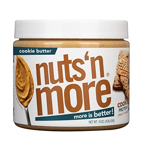 Nuts ‘N More Cookie Butter Peanut Butter Spread - High Protein, Low Carb, Low Sugar, Gluten Free, Non-GMO, All-Natural Nut Butter Snack (15oz Jar)