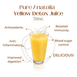 Pure Anatolia Organic Yellow Detox Juice 32 fl oz - Apple Juice Organic Blend with Ginger Liquid & Cinnamon - No Preservatives, Gluten Free