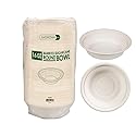 NatureZway 125-Pack of 16 oz Bamboo & Sugarcane Bowls - Durable, Leak-proof, Heavy-duty, Microwave Safe, Compostable, Plant-based Serving Solution