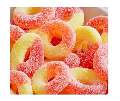 BKRY BKRY Gummi Peach Rings Candy 1 lb to 18 lb Bulk Soft Chewy Peach Flavored Gummies for Candy Buffets Party Favors Snacking Events and Sweet Treats