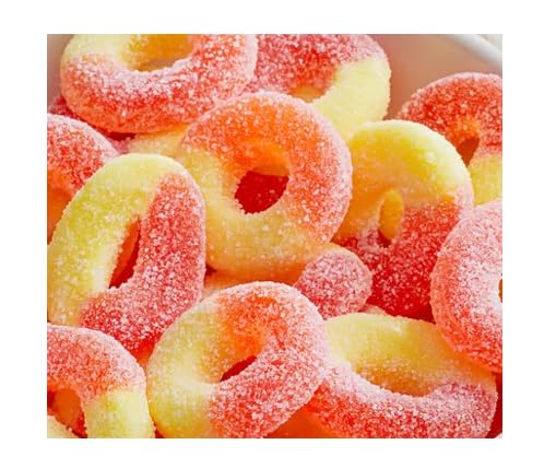 BKRY BKRY Gummi Peach Rings Candy 1 lb to 18 lb Bulk Soft Chewy Peach Flavored Gummies for Candy Buffets Party Favors Snacking Events and Sweet Treats
